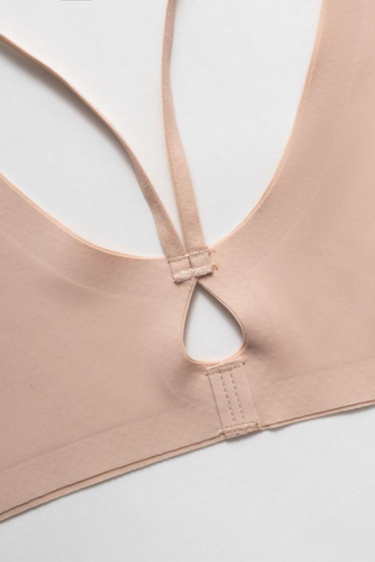 Product Introduction of Small Chest Gathered without Trace Wireless Seamless Front Button Beauty Back Underwear Ladies New Breast Holding Bra Thin 13