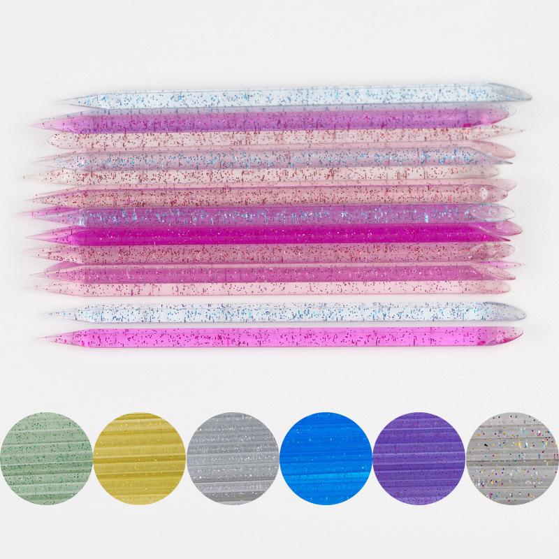 Product Introduction of 50Pieces Stick Cuticle Tool Doublehead Reusable Crystal Wood Stick Pedicure Care 18