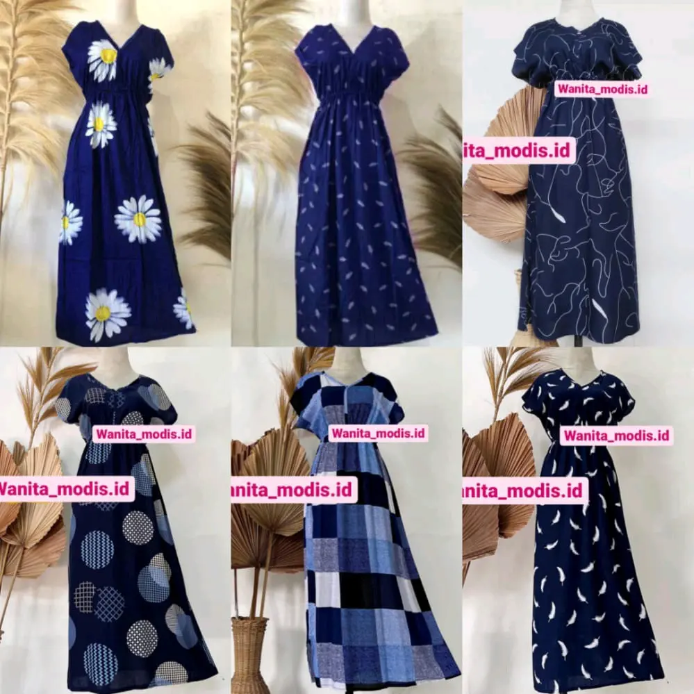 Daster Manohara Rayon Premium NAVY Nyaman Lembut