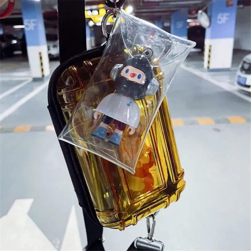 Product Introduction of [QQQ]Mini Anime Doll Display Bag Transparent Coin Purse Keychain Pendant Square Pouch Organizer Key Lipstick Earphone Storage Bag 29