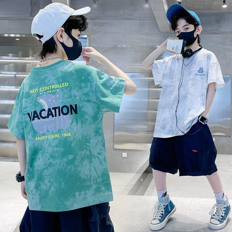  Đồ Bộ Bé Trai Quần Áo Trẻ Em Nam HB2317 Họa Tiết Vocation Phong Cách Cá Tính Cho Bé 18-50Kg Sandal Cotton 