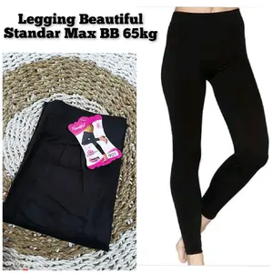 Legging Tebal Halus Merk Beautiful Standar Polos Hitam