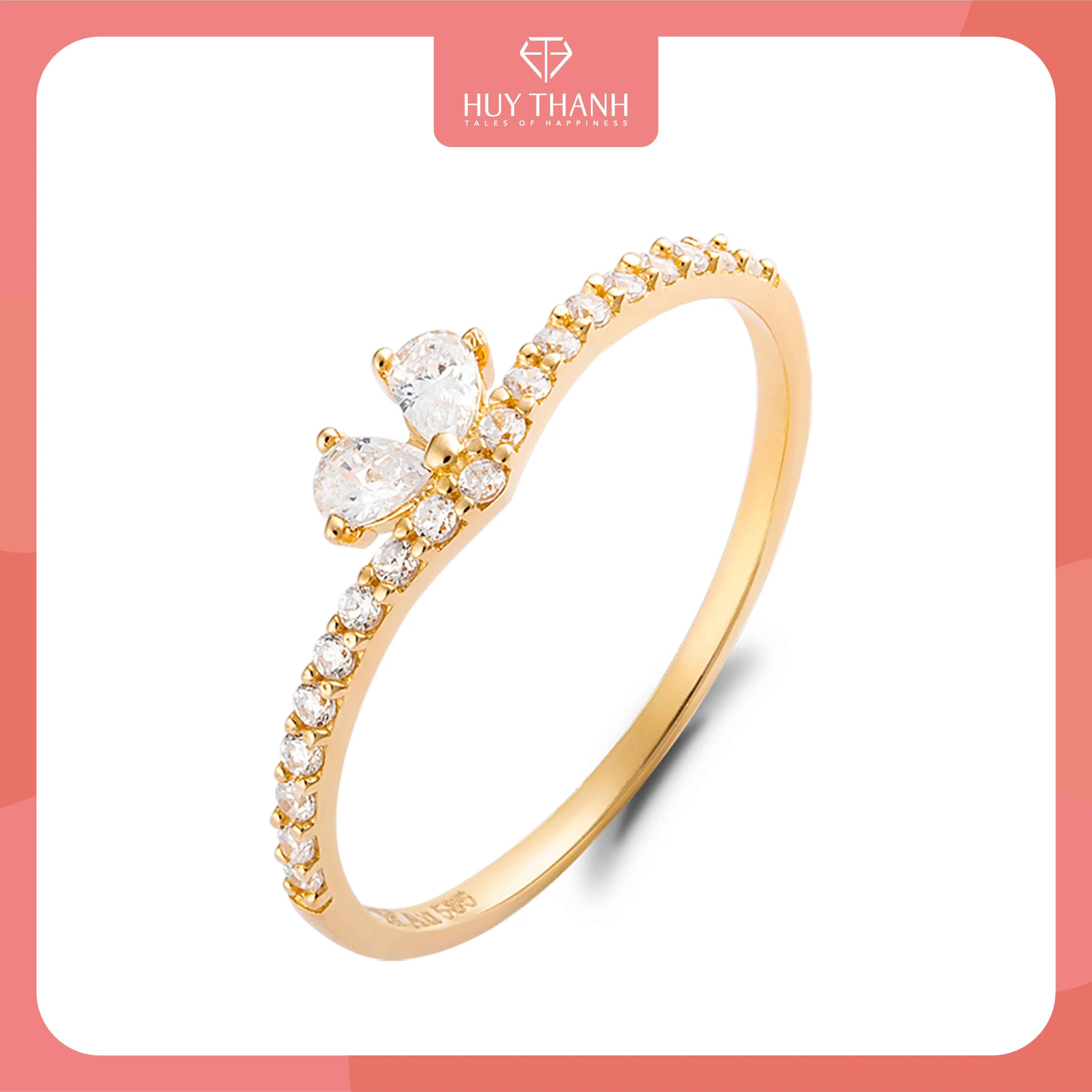 HuyThanhJewelry NLF412 Nhẫn nữ vàng tây 10k Gắn Đá Lấp Lánh