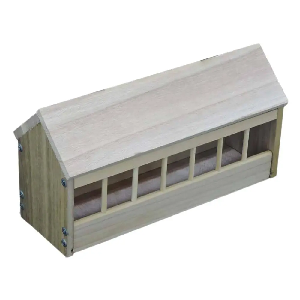 Pigeon Feeder Trough Less Waste Feeding Dish Wooden Chicken Feeder Poultry Trough Dish for Birds Pigeons Ducklings Poultry Home