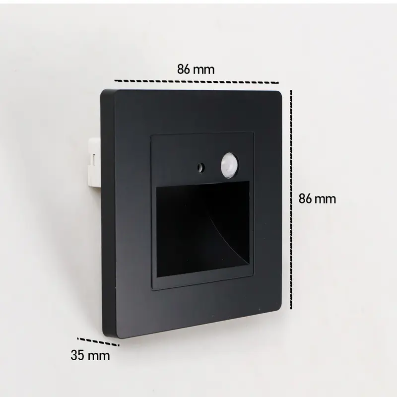 Lampu Tangga Rumah PIR Sensor LED Waterproof Warm White 1.5W Plastik Minimalis 4