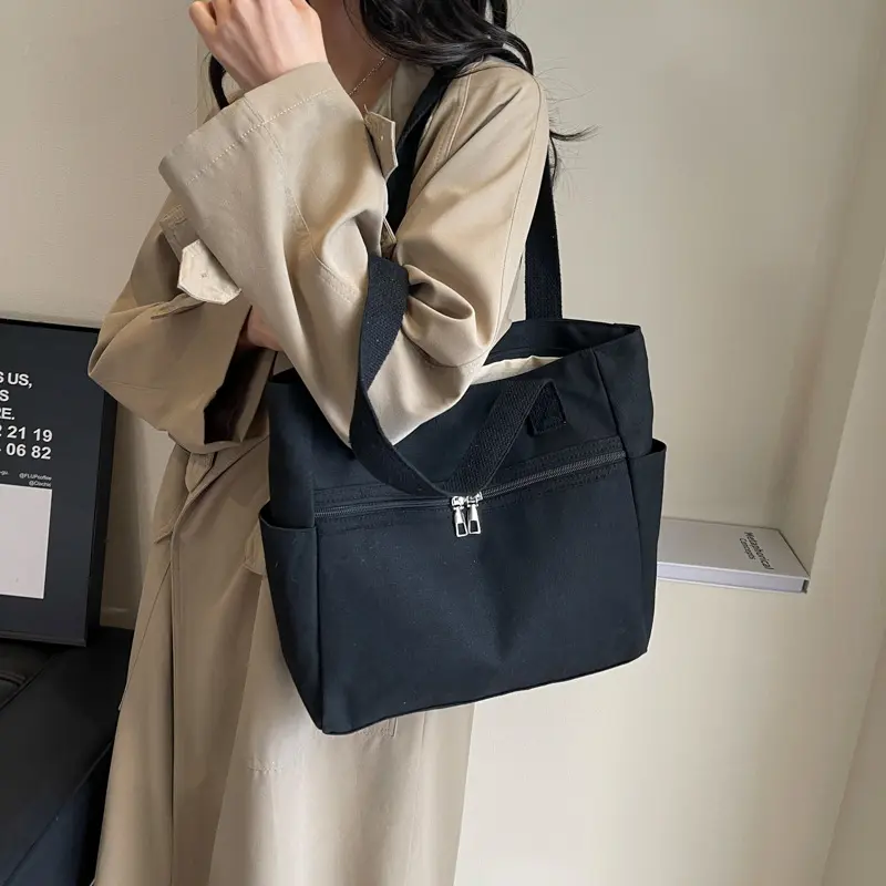 Túi Vải Bố, Sức Chứa Lớn, Dành Cho Nữ, Phong Cách Cổ Điển Mỹ Thích Hợp Đi Du Lịch Cầm Tay, Thích Hợp Cho Các Lớp Trang Điểm, Túi Đeo Vai, Túi Tote, Hàng Mới Về, 2024 Bag Chữ Nhật 1