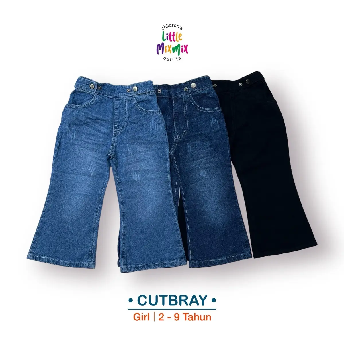 Mixmix CUTBRAY - Celana Cutbray Jeans Anak Perempuan 2 - 9 Tahun