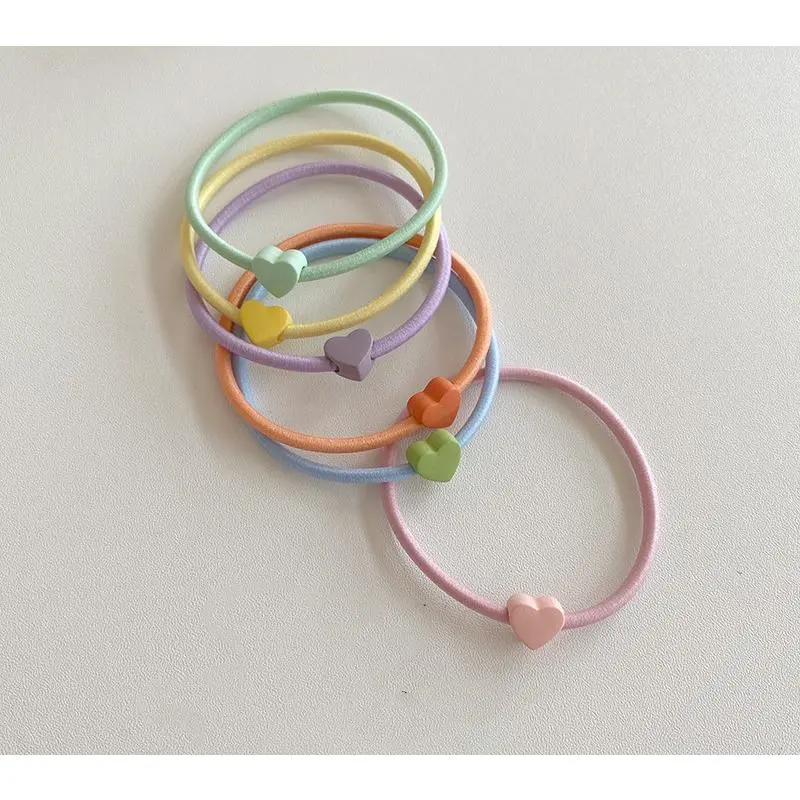 Scrunchie băng đô, 7 màu đầy màu sắc, thiết kế trái tim Kẹo Nữ Dây Cột Tóc Women
