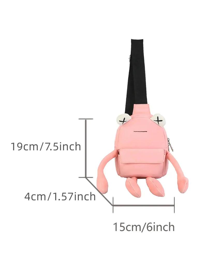 Product Introduction of Women's Cute Cartoon Frog Design Chest Pack, Casual Novelty Fanny Pack, Fashionable Zipper Sling Pack for Daily Use 44
