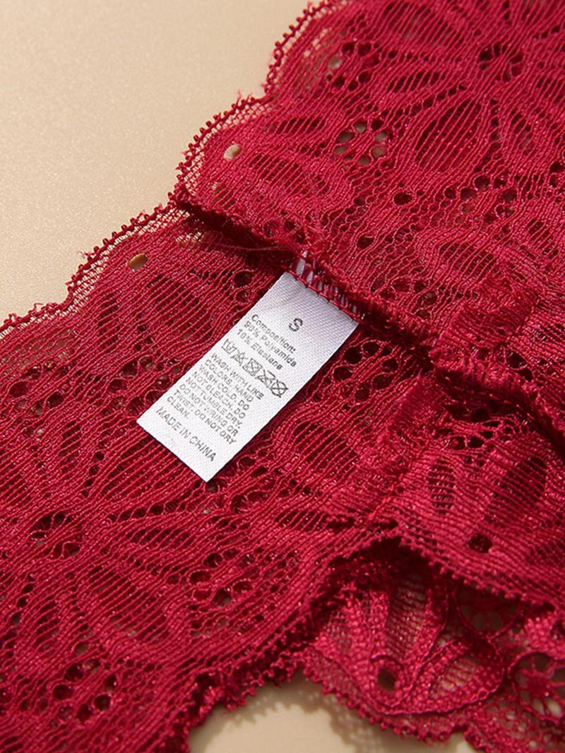 Product Introduction of Women's 5pcs Breathable Hollow Out Scalloped Panty, Womenswear, Fashion Minimalist High Stretch Traceless Comfortable Lace Knicker For Lady Daily Wear, Women's Underwear Clothes For All Seasons 9