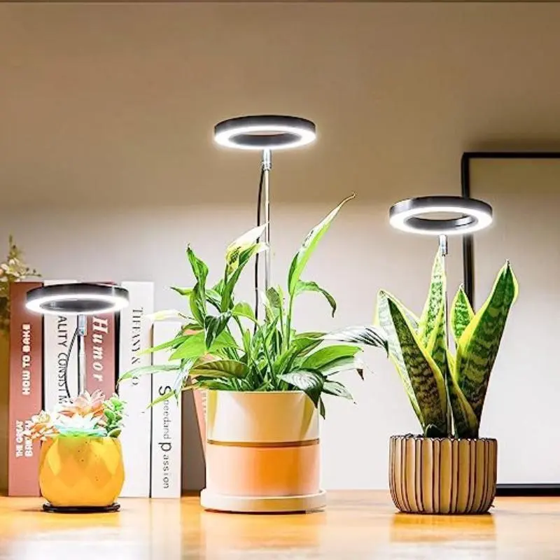 USB Powered Retractable LED Plant Light, 1 Count Angel Ring Full Spectrum Flower Timer Plant Light With Automatic Timer, Adjustable Light Suitable For Small Plants, Modern, Garden, Built to Last 8