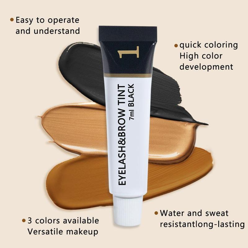 Eyebrow Dye Kit, 1 Set Waterproof Long Lasting Eyebrow & Eyelash Tinted Cream, Eyebrow Makeup Products 2