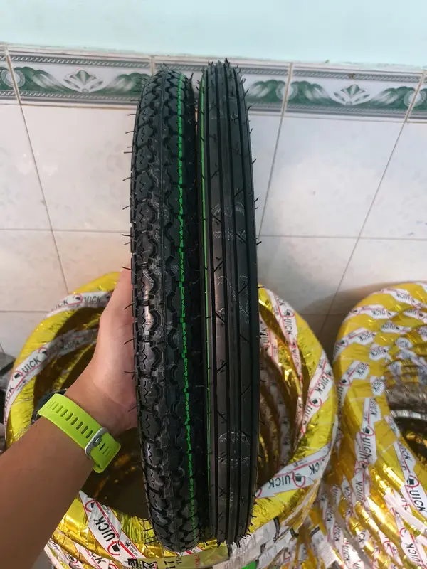 Cặp vỏ lốp xe Quick gai zin Honda Dream, CUB, 67 size 2.25-17 và 2.50-17, vỏ dùng ruột - hàng nhập khẩu Thái Lan 1