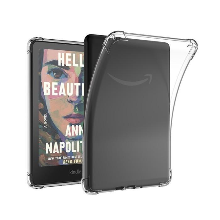 Kindle 2024 Paperwhite Gen 12th & Basic Cover Case Denim Fabric Leather Both Sides & Transparent