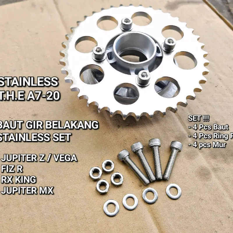 Baut Gir Belakang JUPITER VEGA FIZ R RX-KING Full Set L Stainless 0