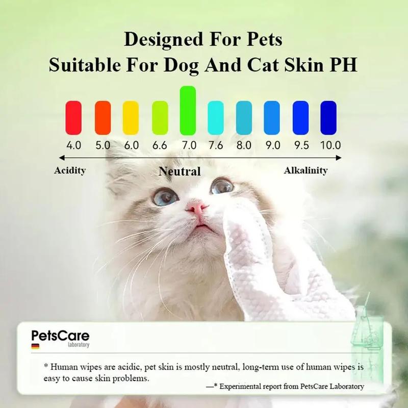 Product Introduction of NEW High-end 1 Bag/6PCS Pet Wash Free Cleaning Gloves Pet Disposable Cleaning Gloves Stain Remover Dry Cleaning Wet Wipes For CAT DOG 21