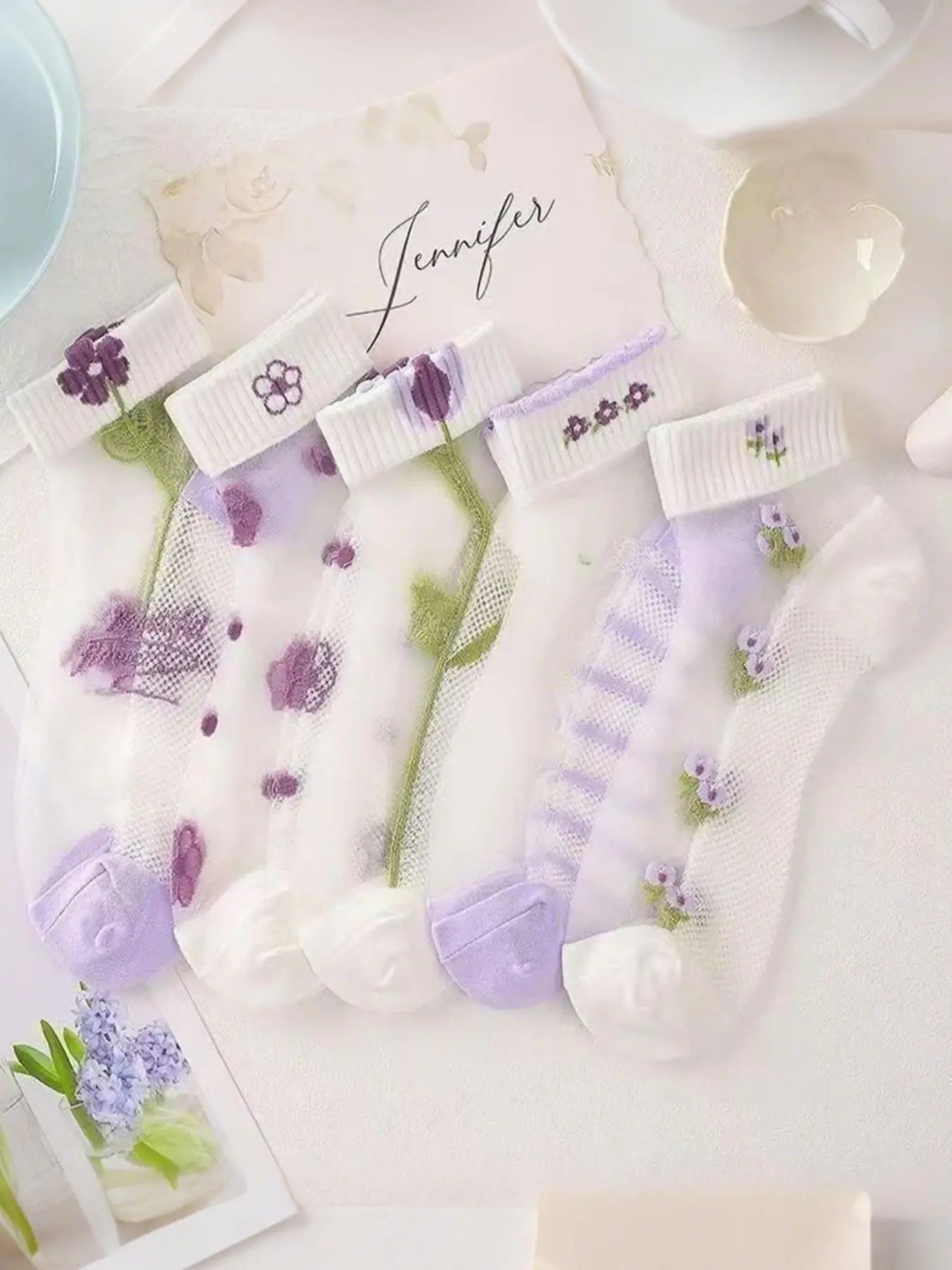 Women's Floral Pattern Low Cut Socks, Casual Comfy Breathable Socks for Daily Wear, Women's Socks for All Seasons