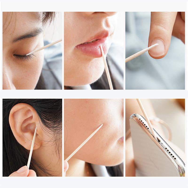 Product Introduction of 100pcs Micro Wood Cotton Swab Eyelash Extension Tools Tatoo Microblading Cleaning Wooden Sticks Cosmetic Cotton Brush Buds Tip 26