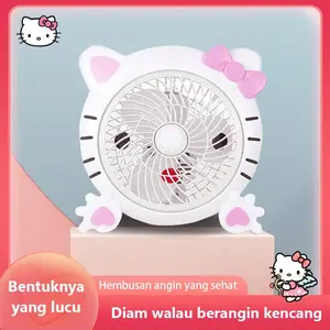 Zextramax Shop Kipas Angin Karater 10inch Mini Fan Meja Listrik Bentuk Lucu Hembusan Angin Sehat Diam Walau Berangin Kencang