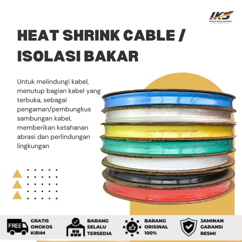 Heat Shrink / Selongsong Isolasi Bakar untuk Pelapis Pelindung Kabel 0
