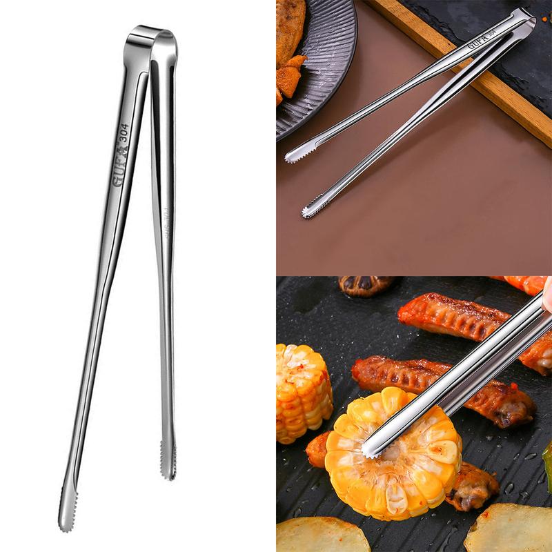 304 Stainless Steel Korean Barbecue Clip Buffet Clip Food Grade Durable Barbecue Steak Clip Household Commercial Food Clip Medium 24CM-1 Piece Utensils Grill 6