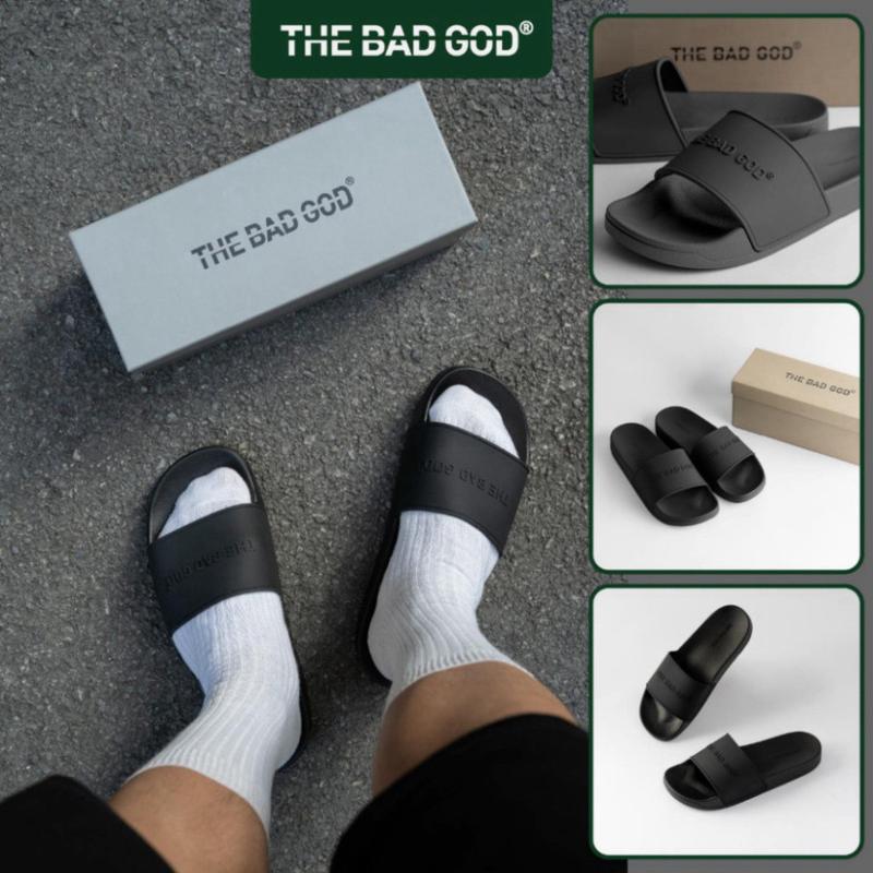 Dép quai ngang slipper nam nữ The Bad God Basic basic fullbox X01 Full Black mới nhất 2024 A1 Đế Bằng DéP 3