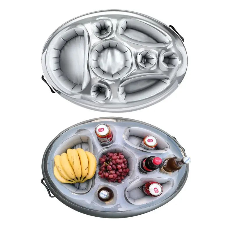 Inflatable Beverage Holder, Multipurpose Inflatable Floating Drink Holder, Floating Beverage Tray for Pool, Hot Tub, Garden Party 3