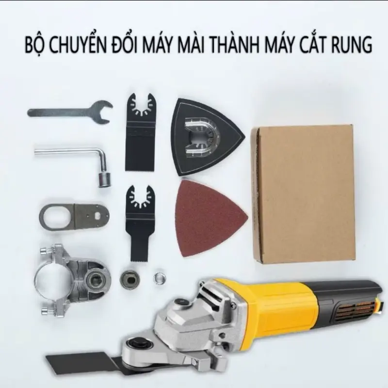 Máy cắt rung, bộ chuyển đổi máy cắt thành máy cắt rung tặng kèm luoi cưa và đầu chà nhám Máy cắt chuyển đổi ngắn, dùng để cắt kim cươnġ. 0