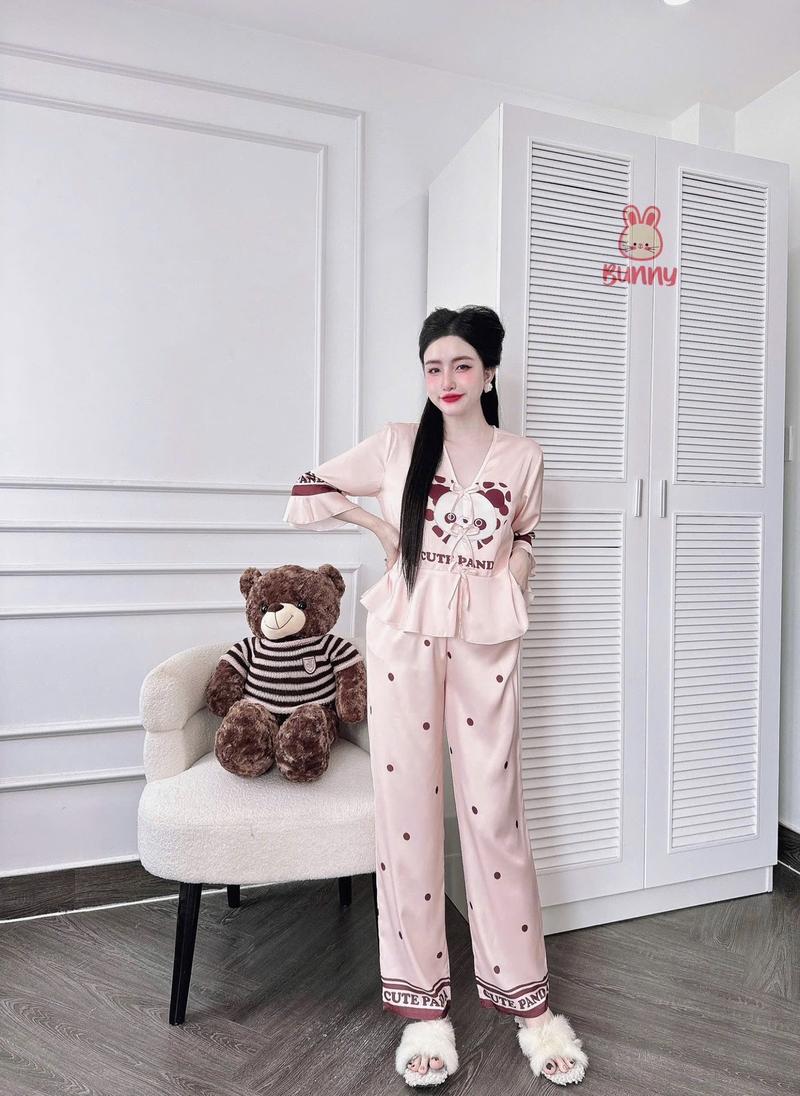 Product Introduction of Pyjama TNQD form babydoll - tay lỡ - chất liệu lụa latin - size <58kg Nữ 6