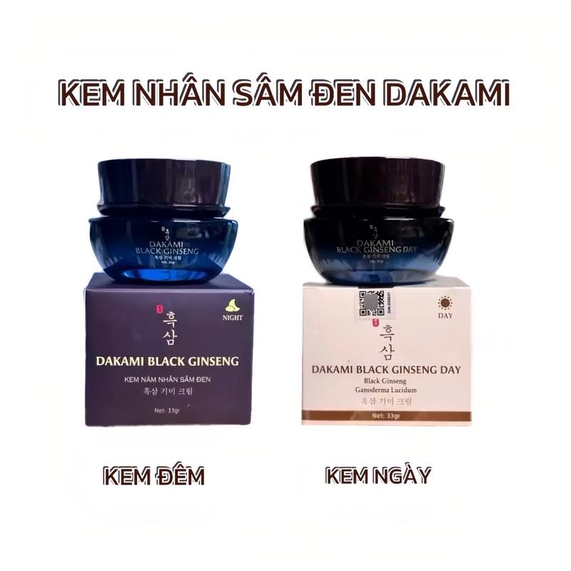 Bộ kem sâm đen DAKAMI BLACK GINSENG NGÀY VÀ ĐÊM giúp da mịn hỗ trợ giảm sạm nám tàn nhang Làm Đẹp Da Dưỡng Ẩm Da Chăm Sóc Da Nữ Women Skincare