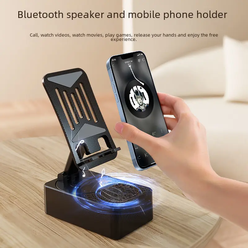Giá Chân Đế Điện Thoại Di Động Bluetooth, Phổ Biến, Ba Trong Một, Đa Chức Năng, Có Thể Gập Lại, Xoay, Để Bàn, Thích Hợp Cho Người Lười, Có Sức Chứa Pin Năng Lượng Âm Thanh 1