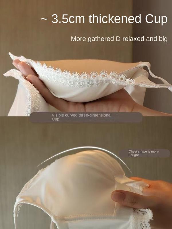 Product Introduction of Thickened Overall 3.5cm Large Front Button Underwear Small Breast Size Exaggerating Bra Push up Non-Running Cup Anti-Sagging Backless Bra 25