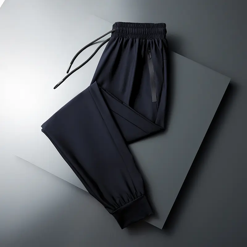 Mainly promote summer new quick-drying ice silk pants for men, large size casual sports pants, ankle-length pants.