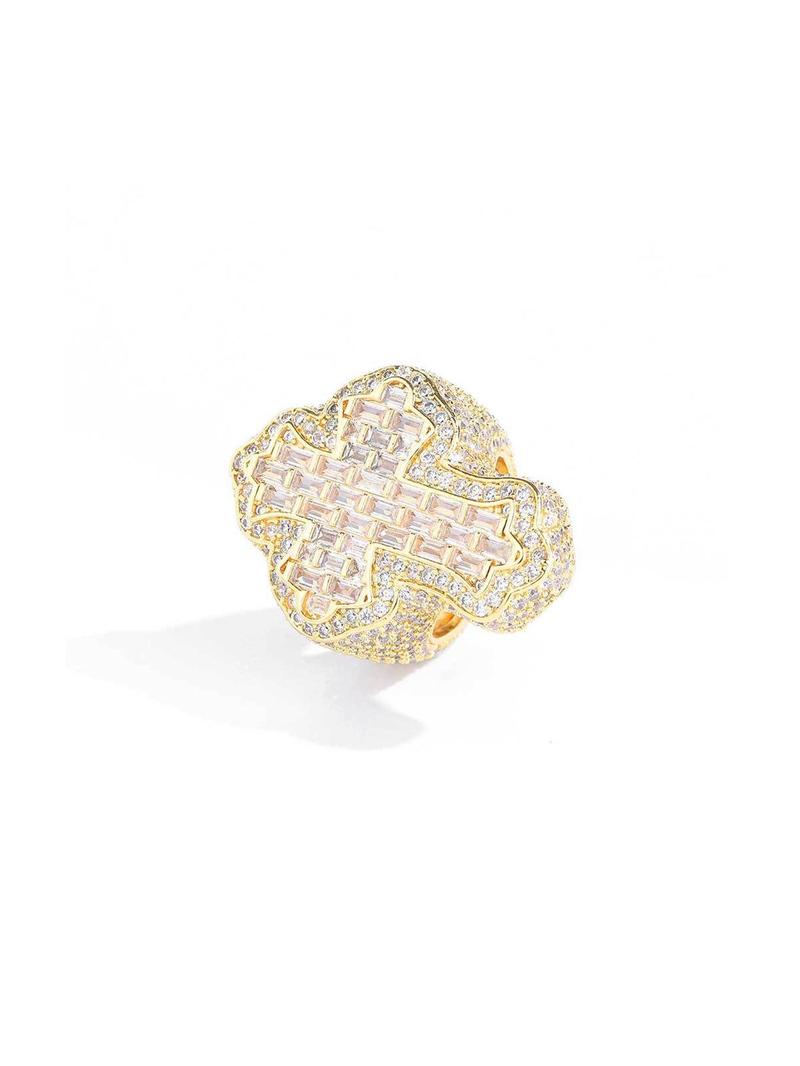 Product Introduction of Men's Rhinestone Decorated Ring, Iced Out Zircon Prong Ring for Men, Hip Hop Jewelry for Party, Daily Decor, Trendy All-match & Exquisite Jewelry for Birthday Gift 3
