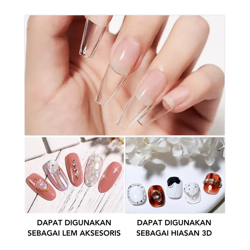 Soft Gel Tip 420pcs Nail Extension/Soft Fake Nails Full Buff 15 Size/Rising lady solid adhesive Kuku Palsu UV 4