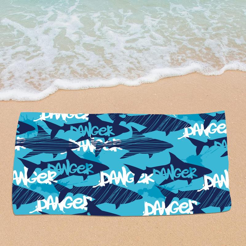 Product Introduction of Shark beach towel for bathing, fitness, running, sports, convenient quick-drying towel for men and women 3