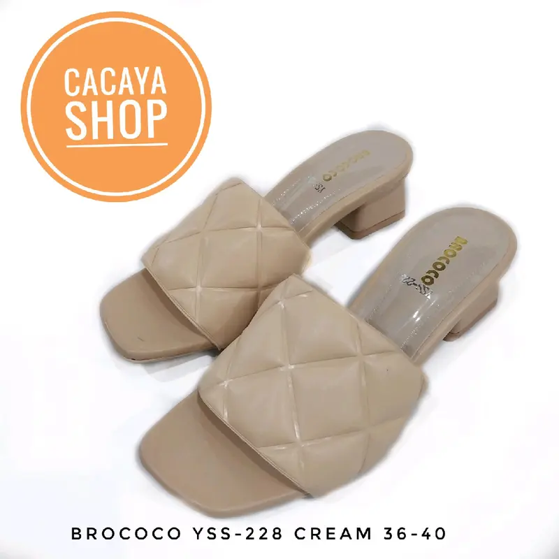 SANDAL HEELS CACAYA BROCOCO YSS 228 BLACK GRAY CREAM 5