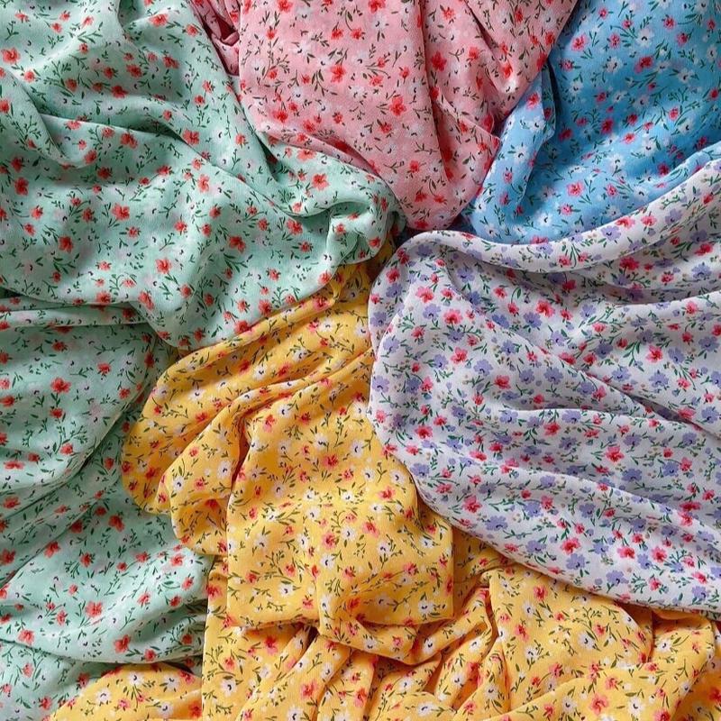 Vải voan hoa mềm rũ chất đẹp chuyên may đầm váy áo áo dài bà ba maxi... Bảng mẫu 1 - Khổ 1m5