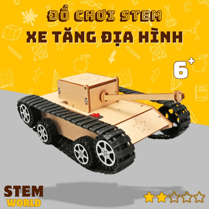  Xe Tăng địa hình lắp ráp thủ công DIY làm bằng gỗ chất liệu an toàn cho trẻ đồ chơi khoa học STEM Bộ Lắp Ráp Tháo Lắp Toy Xếp Hình siêu  xe 