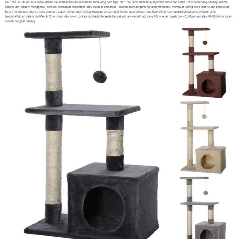 Cat Condo, Rumah Kucing tinggi tiyang 75 / 85cm brkualitas bagus rumah kucing interaktif cat coNdo garukan kucing 1