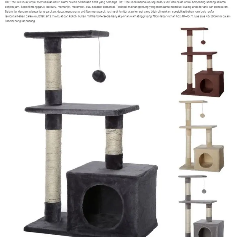 Cat Condo, Rumah Kucing tinggi tiyang 75 / 85cm brkualitas bagus rumah kucing interaktif cat coNdo garukan kucing 1