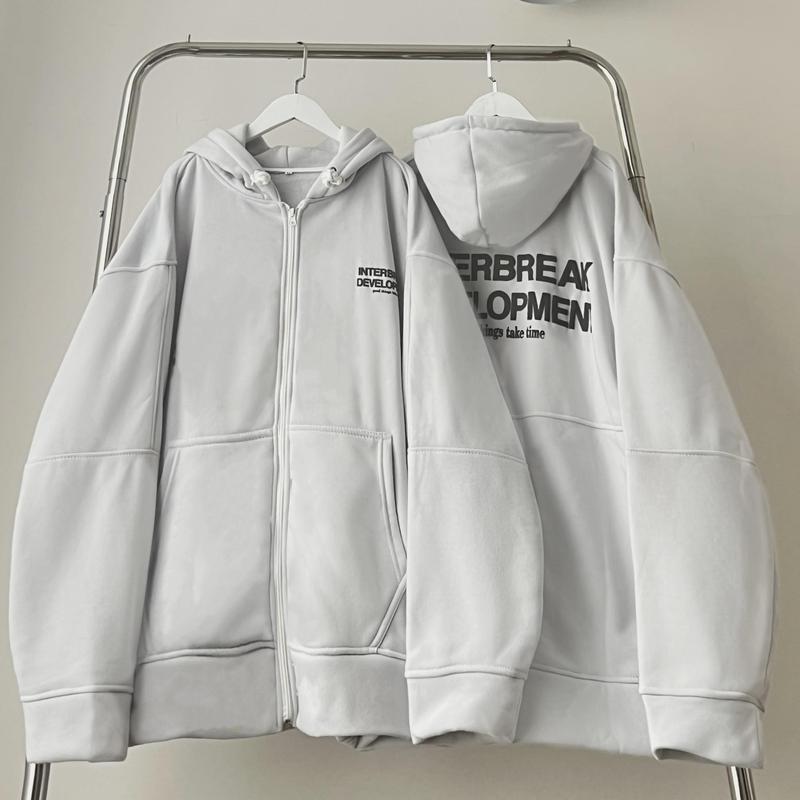  Áo Khoác Hoodie Zip Menswear Nỉ Bông Form Rộng INTERBREAK Nam Nữ Unisex - BingBing 