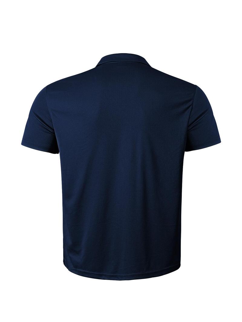 Product Introduction of Men's Solid Short Sleeve Polo Shirt, Regular Fit Casual Half Button Collared Top for Summer, Fashion Men's Clothes for Daily Wear, Tropical 9