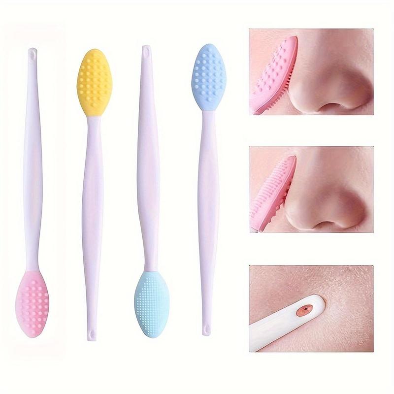 Double-sided Facial Scrubber, 4 Counts Silicone Face Scrubber, Facial Skin Cleaning Brush, Facial Skin Massage Brush, Skincare Tools for Daily Use, Skincare Tools, Pore Removal, Gentle Cleansing, Trending Beauty Products 3