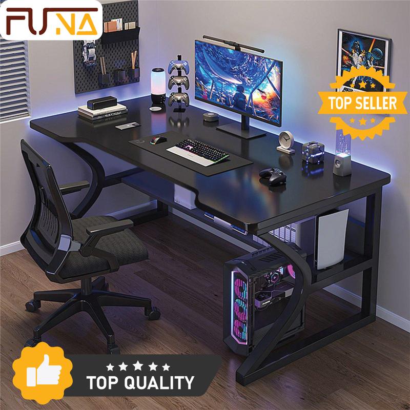 Bàn gaming (chưa gồm ghế) chân chữ K uốn cong để PC phong cách hiện đại, kích thước mặt bàn lớn 120x60 dùng làm bàn làm việc, học tập mặt uốn cong chống gù.