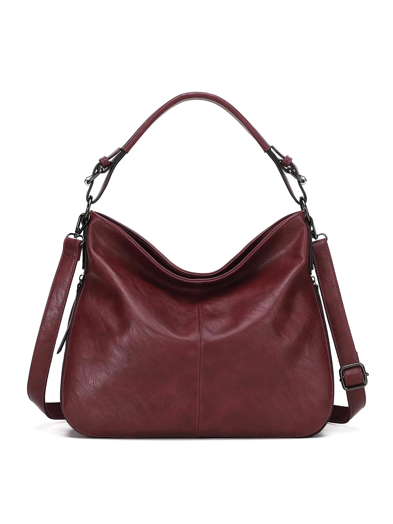 Women's Solid Color Large Capacity Tote Bag, Fashionable PU Leather Shoulder Bag for Daily Life, Casual Trendy Versatile Commuting Bag