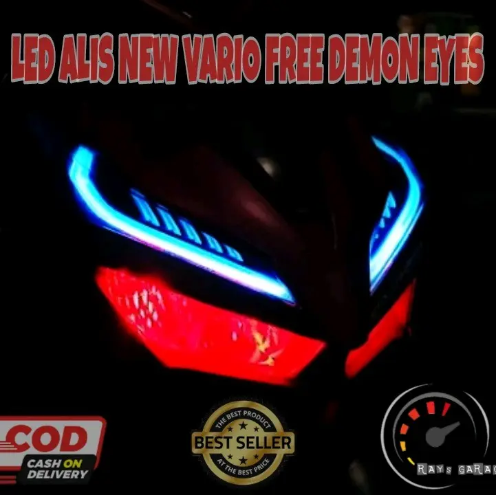 PAKET LED ALIS VARIO 125 150 FREE 4biji DEMON EYE Lampu alis Motorcycle Reflektor