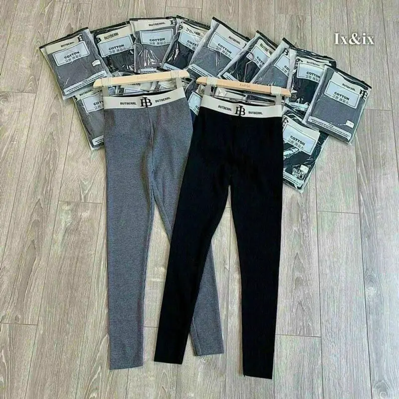 Quần legging lót lông gân tăm cạp chữ B cạp cao siêu hot (video thật) 5