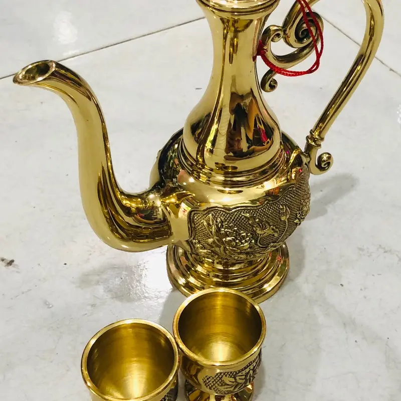 Bộ bình ly đồng sang trọng dùng trong đám cưới và đám hỏi 4
