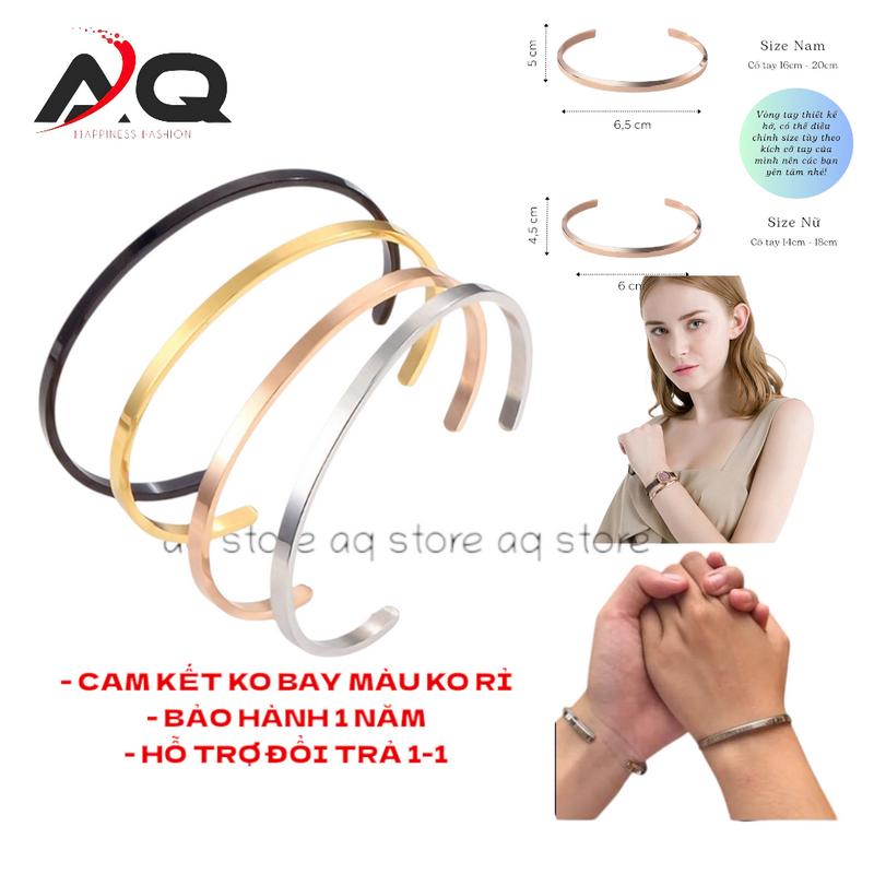 Vòng Tay Đôi Cuff Nam Nữ Tình Yêu Lắc Tay Đôi Unisex Bản Đẹp Không Gỉ Phụ Kiện Đeo Tay